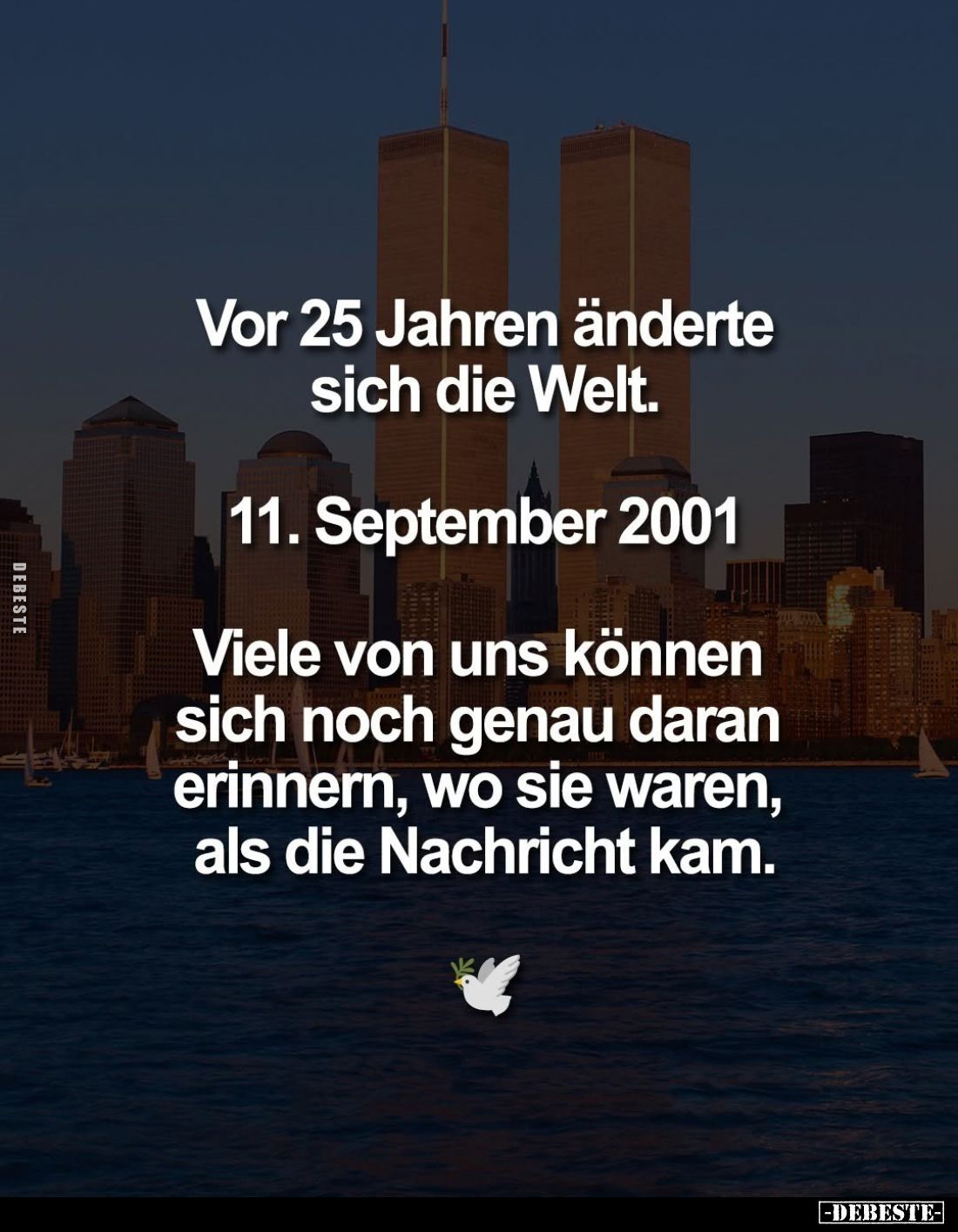 Vor 25 Jahren änderte sich die Welt.
11. September 2001
Viele von uns können sich noch genau daran erinnern, wo sie waren, ...