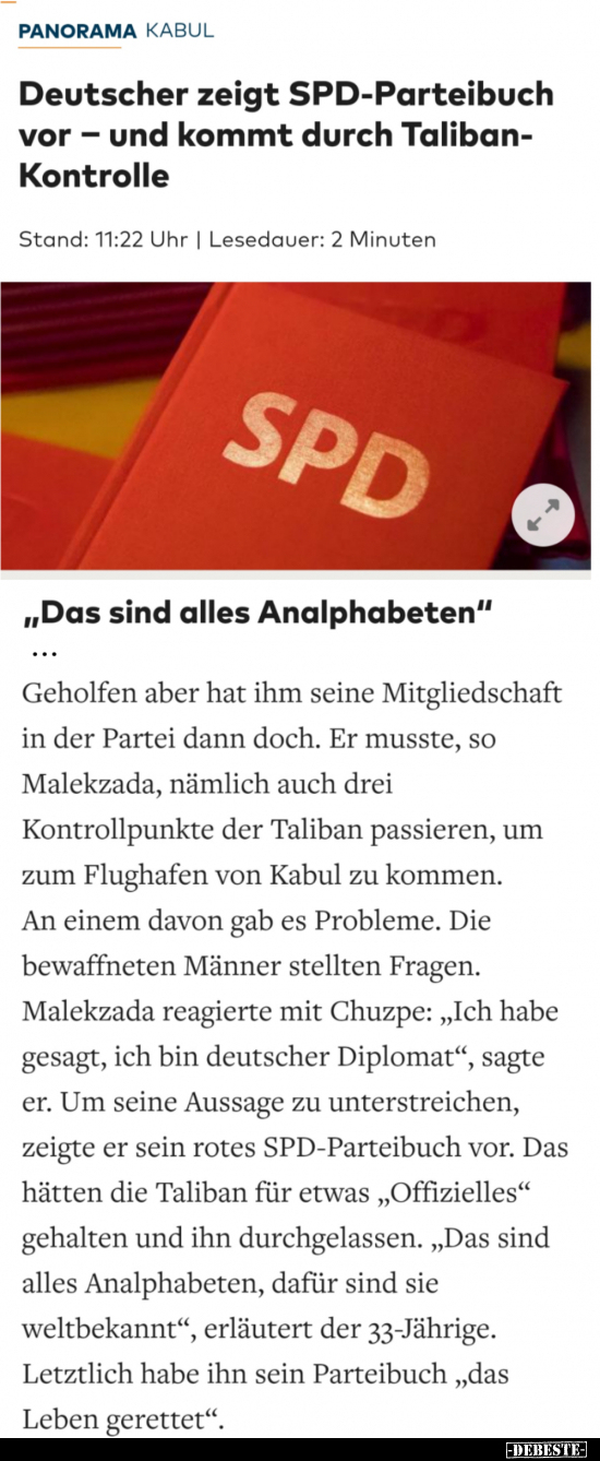 Deutscher zeigt SPD-Parteibuch vor - und kommt durch.. - Lustige Bilder | DEBESTE.de