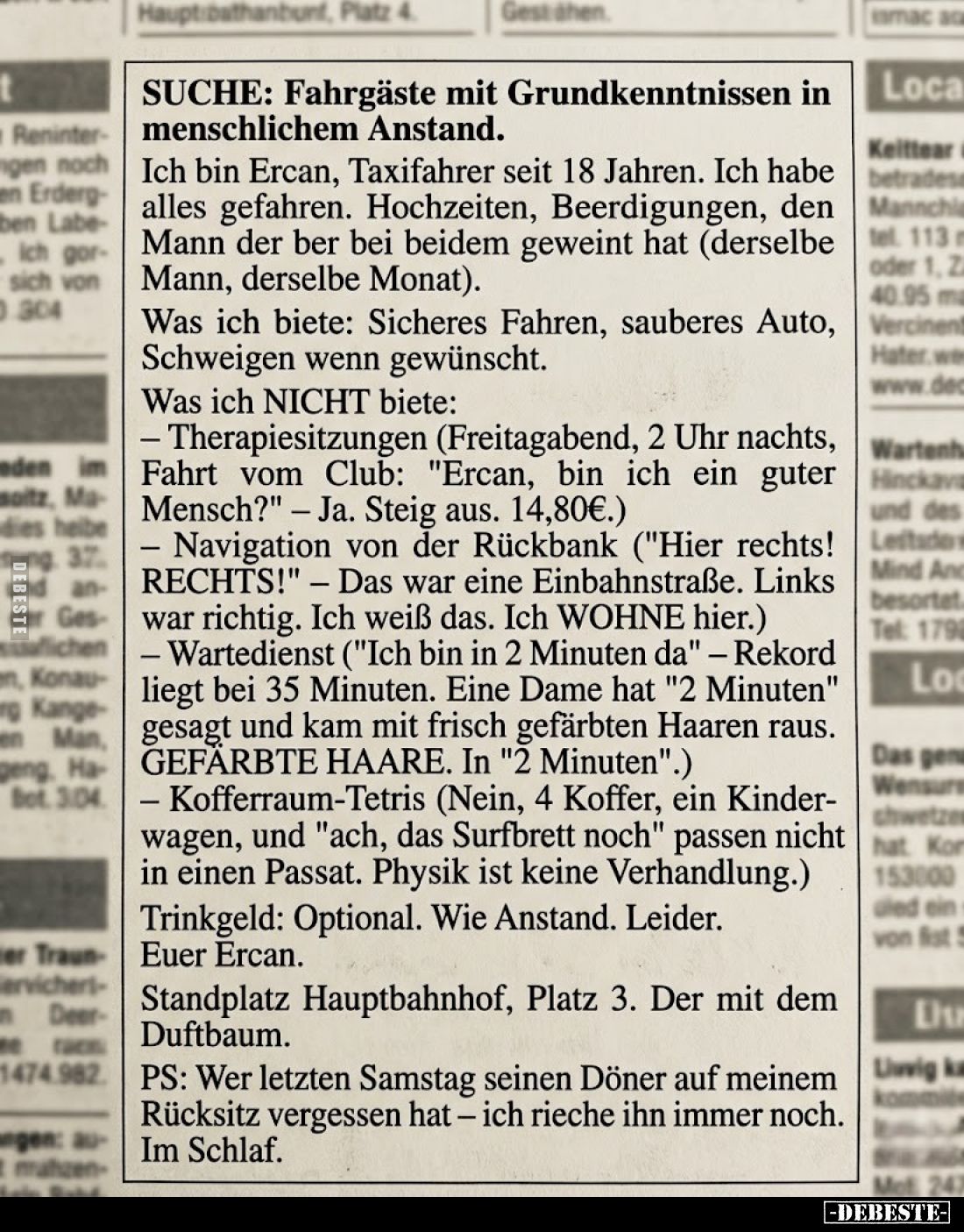 Suche: Fahrgäste mit Grundkenntnissen... - Lustige Bilder | DEBESTE.de