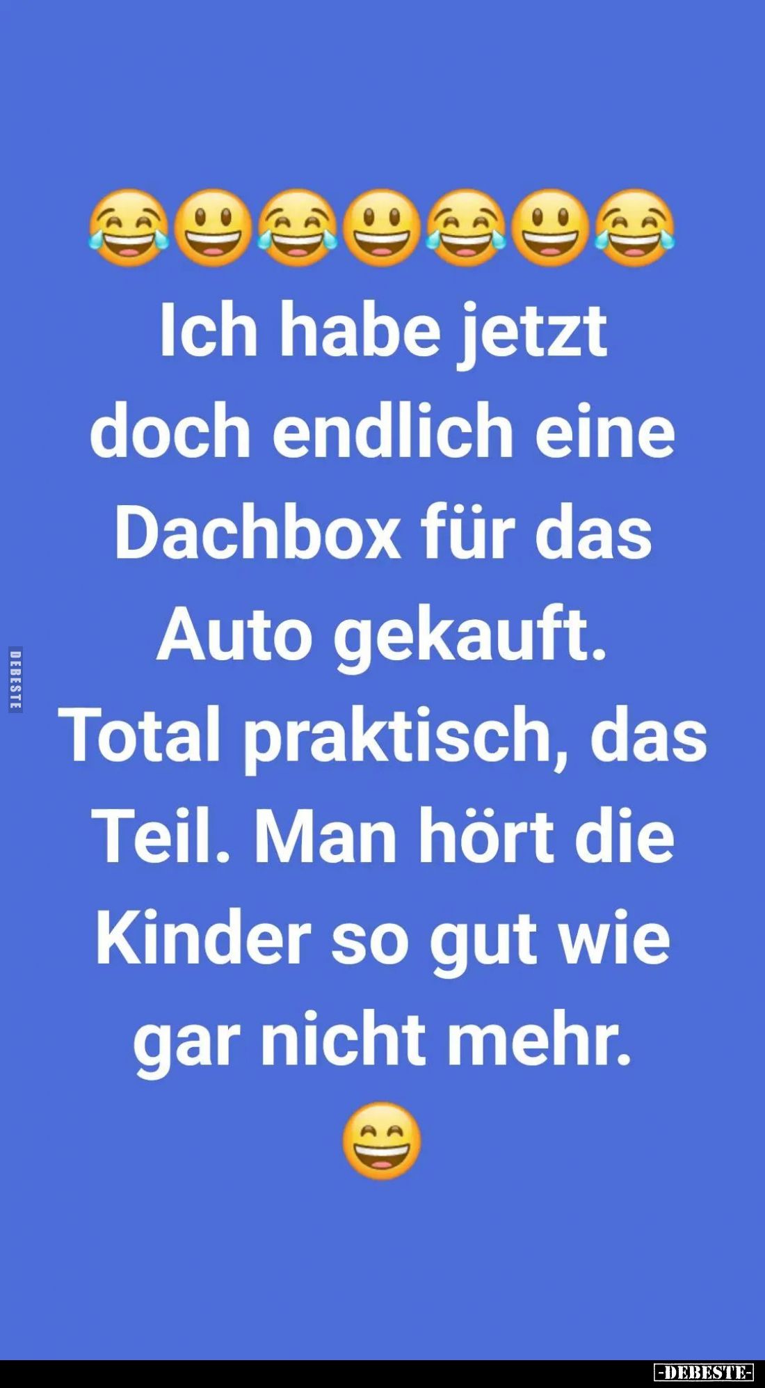 Ich habe jetzt doch endlich eine Dachbox für das Auto gekauft. Total praktisch, das Teil. Man hört die Kinder so gut wie gar ...