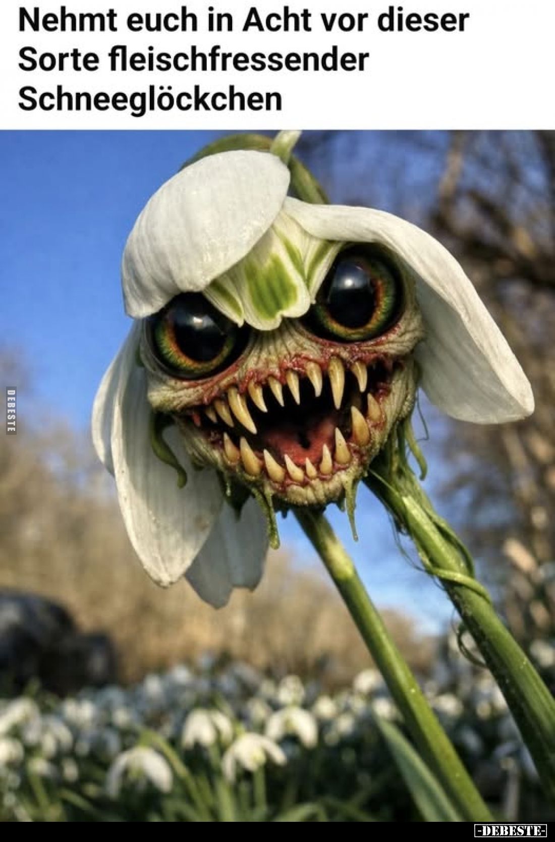 Nehmt euch in Acht vor dieser
Sorte fleischfressender
Schneeglöckchen