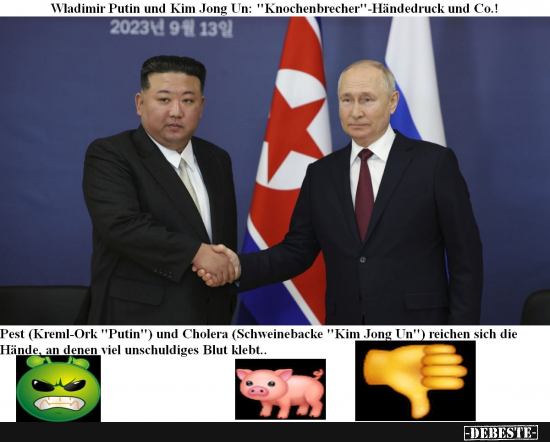 Putin, der Kreml-Ork und sein neuer Freund die Schweinebacke "Kim Jong Un" - Lustige Bilder | DEBESTE.de