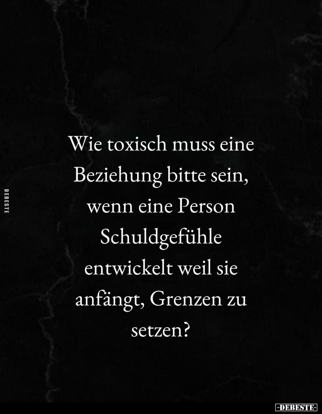 Wie toxisch muss eine Beziehung bitte sein, wenn eine Person Schuldgefühle entwickelt weil sie anfängt, Grenzen zu setzen?