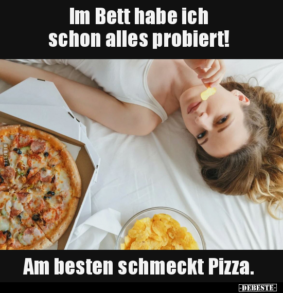 Bett, Im Bett, Pizza