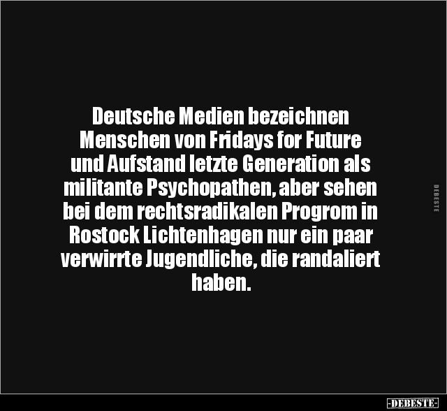 Deutsche Medien bezeichnen Menschen von Fridays for Future.. - Lustige Bilder | DEBESTE.de