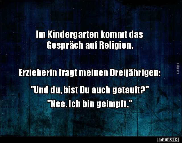 Im Kindergarten kommt das Gespräch auf Religion... - Lustige Bilder | DEBESTE.de