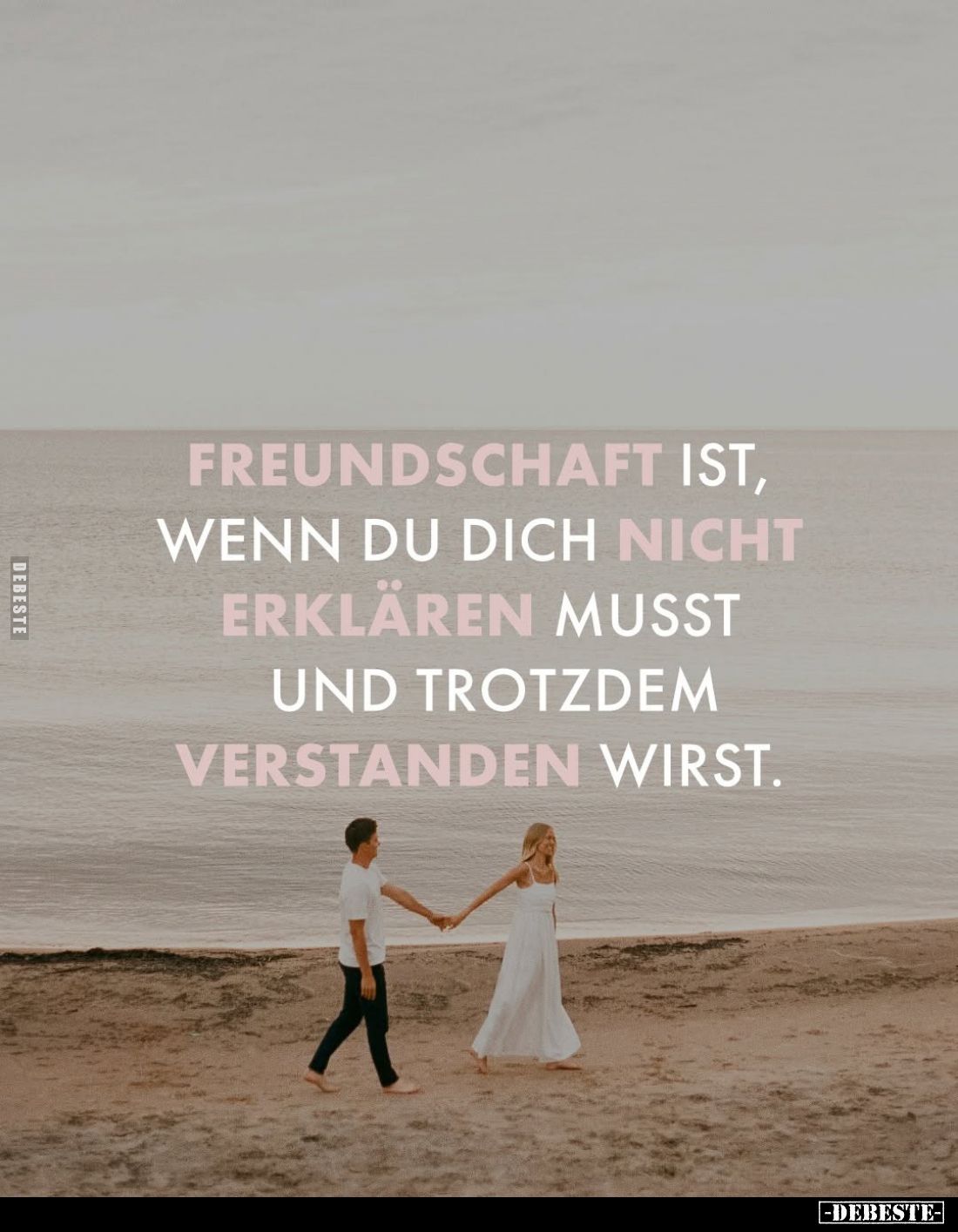 Freundschaft ist, wenn du dich nicht erklären musst und trotzdem verstanden wirst.