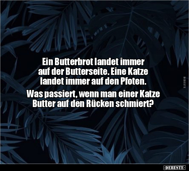 Ein Butterbrot landet immer auf der Butterseite.. - Lustige Bilder | DEBESTE.de
