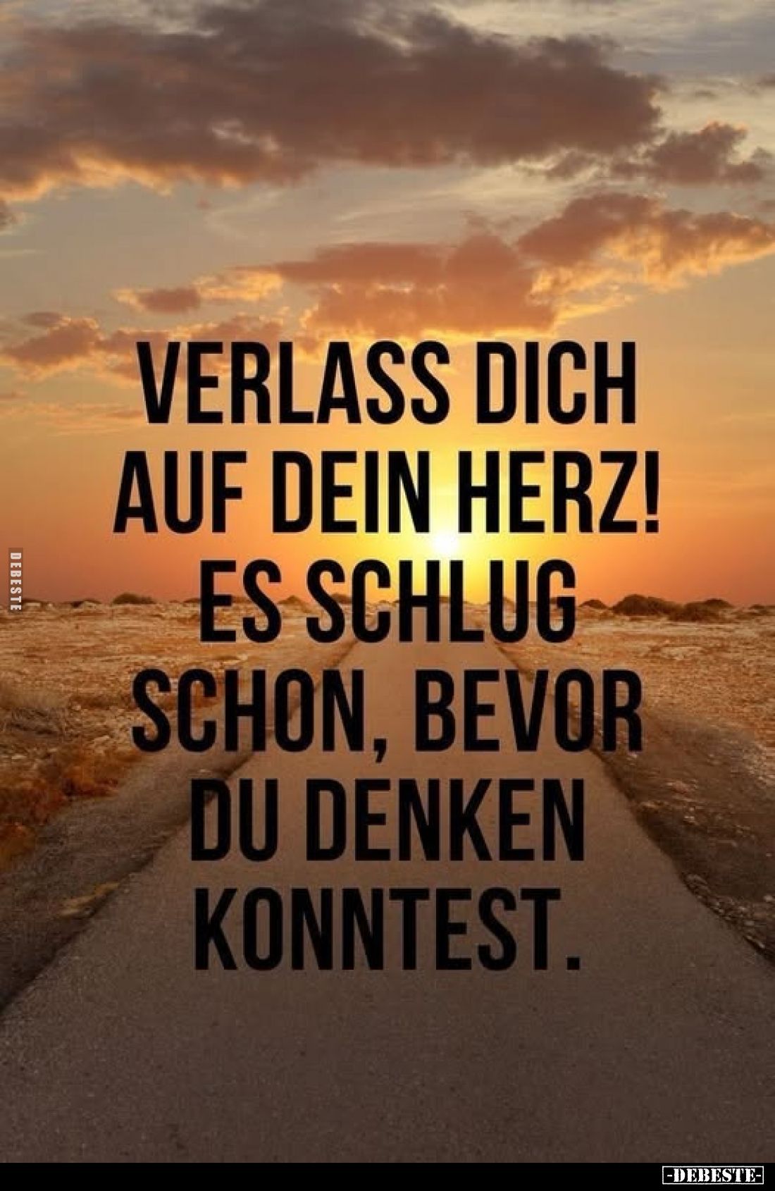 Verlass dich auf dein Herz!
Es schlug schon, bevor du denken konntest.