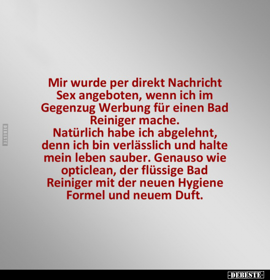 Mir wurde per direkt Nachricht S*ex angeboten, wenn ich im.. - Lustige Bilder | DEBESTE.de