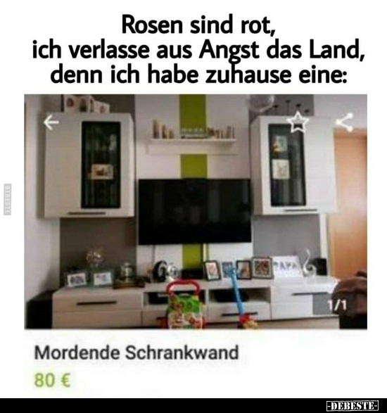 Rosen sind rot, ich verlasse aus Angst das Land, denn ich..