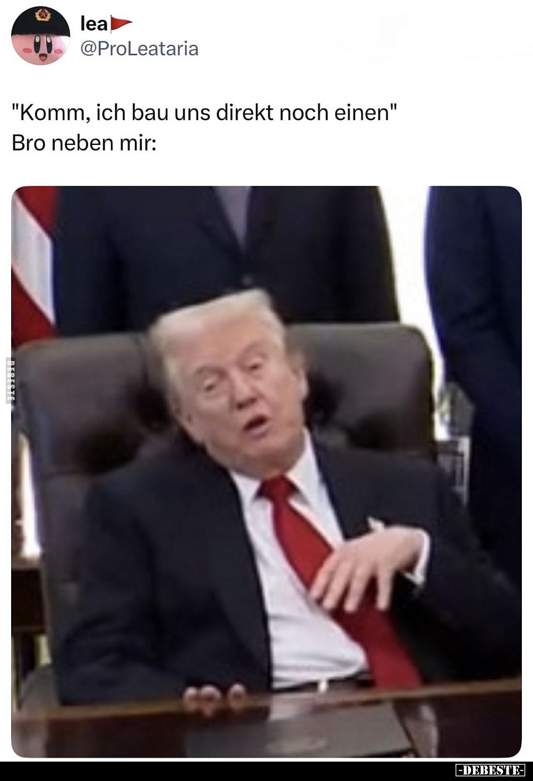 "Komm, ich bau uns direkt noch einen"
Bro neben mir: