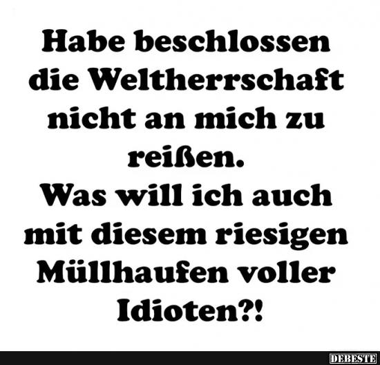 Habe beschlossen die Weltherrschaft.. - Lustige Bilder | DEBESTE.de