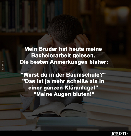 Mein Bruder hat heute meine Bachelorarbeit gelesen... - Lustige Bilder | DEBESTE.de