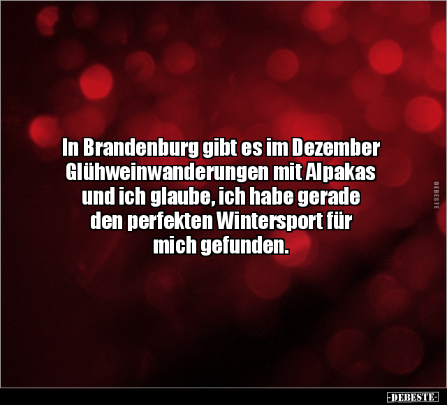 In Brandenburg gibt es im Dezember Glühweinwanderungen.. - Lustige Bilder | DEBESTE.de