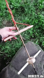 Selbstgebaute Winde.