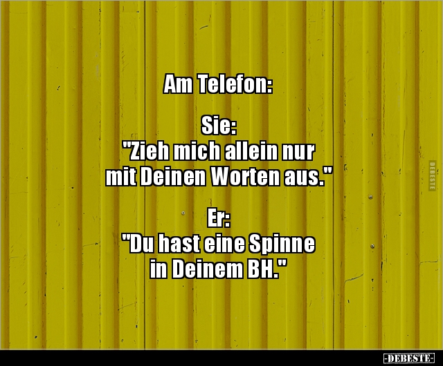 Am Telefon: Sie: "Zieh mich allein nur mit Deinen.." - Lustige Bilder | DEBESTE.de