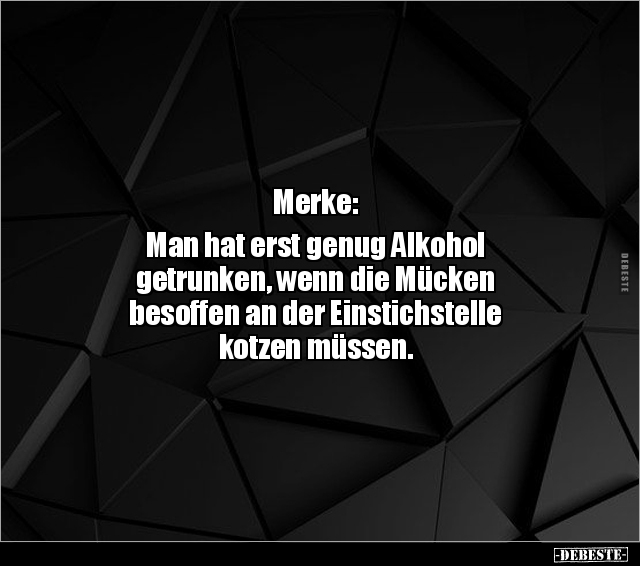 Merke: Man hat erst genug Alkohol  getrunken, wenn die.. - Lustige Bilder | DEBESTE.de