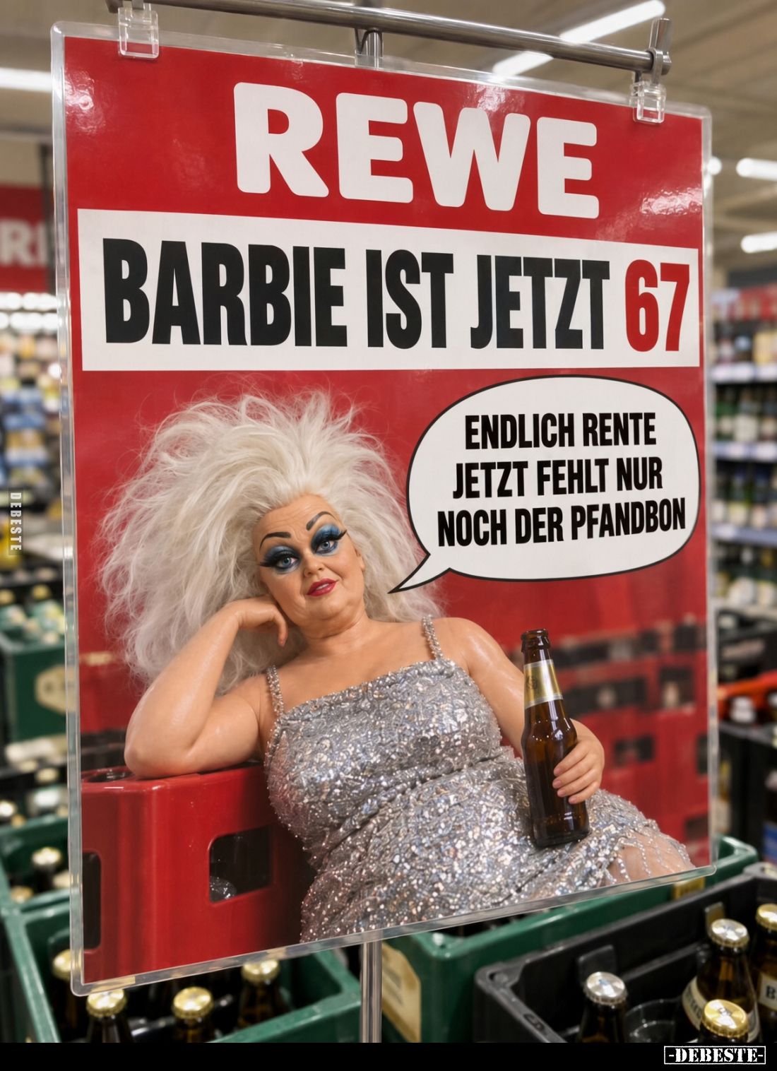 REWE
-
Barbie ist jetzt 67
-
Endlich Rente jetzt fehlt nur noch der Pfandbon