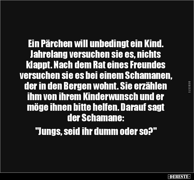 Ein Pärchen will unbedingt ein Kind. Jahrelang versuchen.. - Lustige Bilder | DEBESTE.de