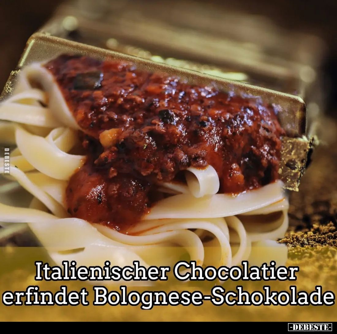 Italienischer Chocolatier erfindet Bolognese-Schokolade.