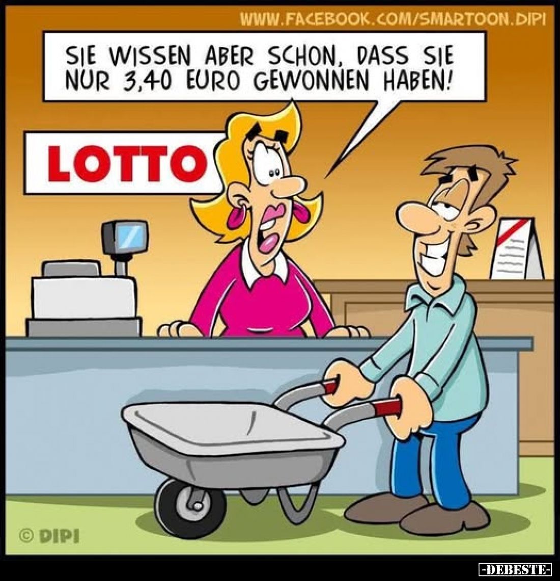 Sie wissen aber schon, dass sie nur 3,40 Euro gewonnen haben!