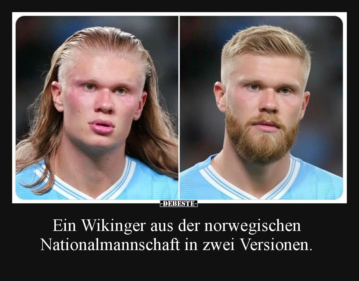 Ein Wikinger aus der norwegischen Nationalmannschaft in zwei Versionen.