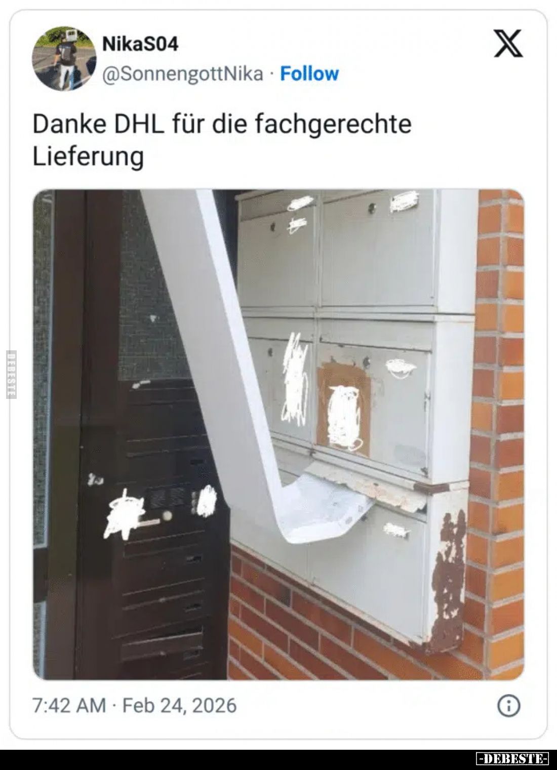 Danke DHL für die fachgerechte Lieferung