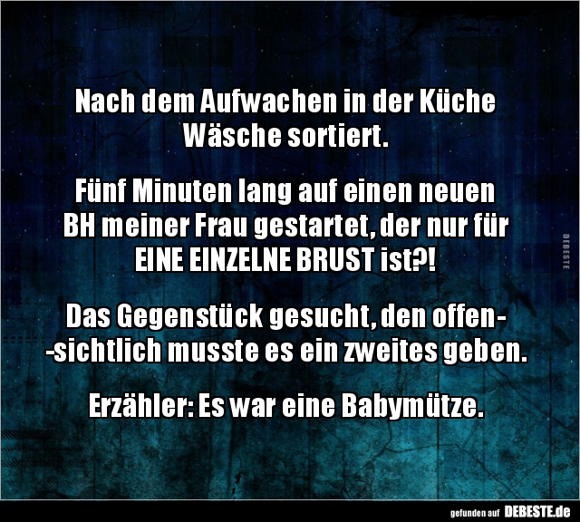 Nach dem Aufwachen in der Küche Wäsche sortiert.. - Lustige Bilder | DEBESTE.de