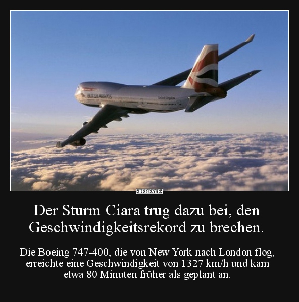 Der Sturm Ciara trug dazu bei, den Geschwindigkeitsrekord.. - Lustige Bilder | DEBESTE.de