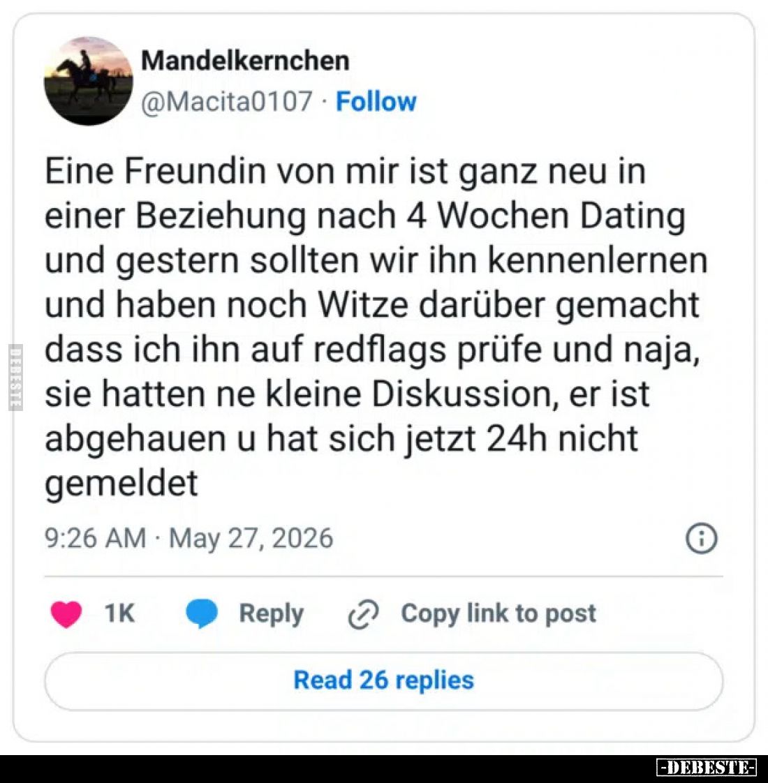 Eine Freundin von mir ist ganz neu in einer Beziehung nach 4 Wochen Dating und gestern sollten wir ihn kennenlernen und haben...