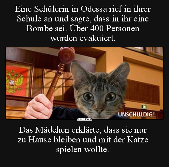 Eine Schülerin in Odessa rief in ihrer Schule an und sagte..