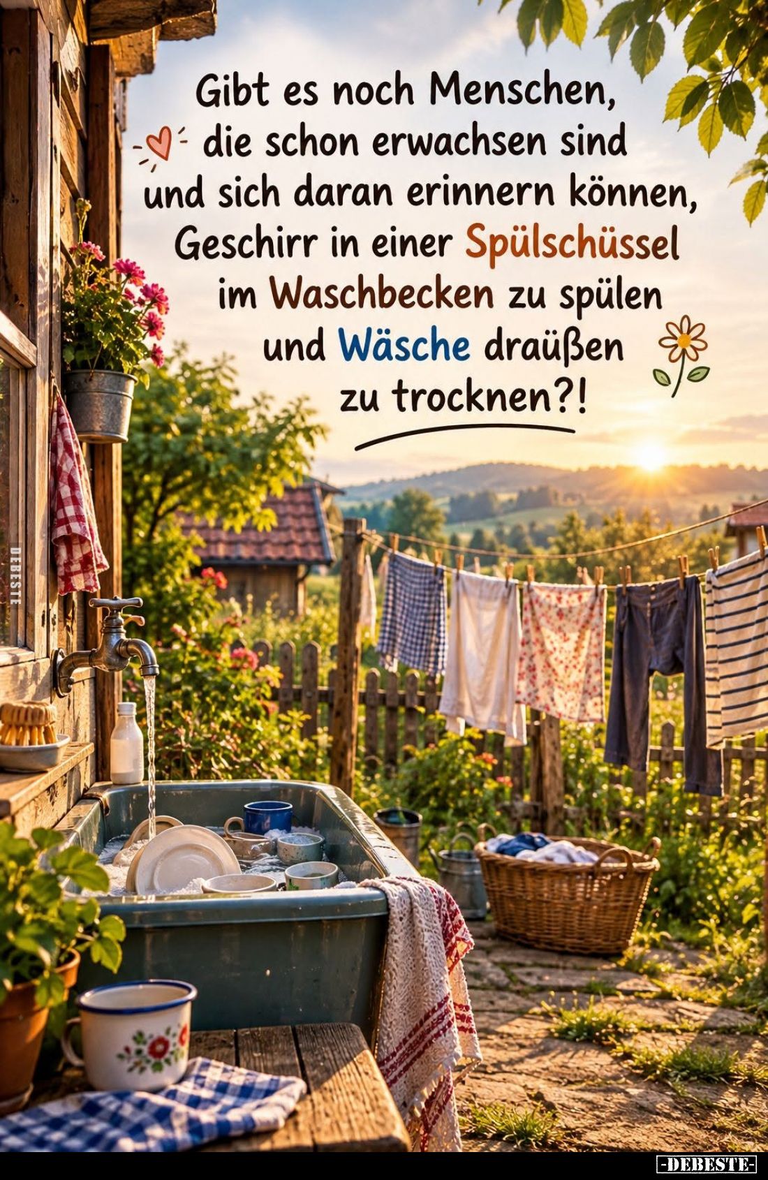 Gibt es noch Menschen, die schon erwachsen sind und sich daran erinnern können, Geschirr in einer Spülschüssel im Waschbecken...