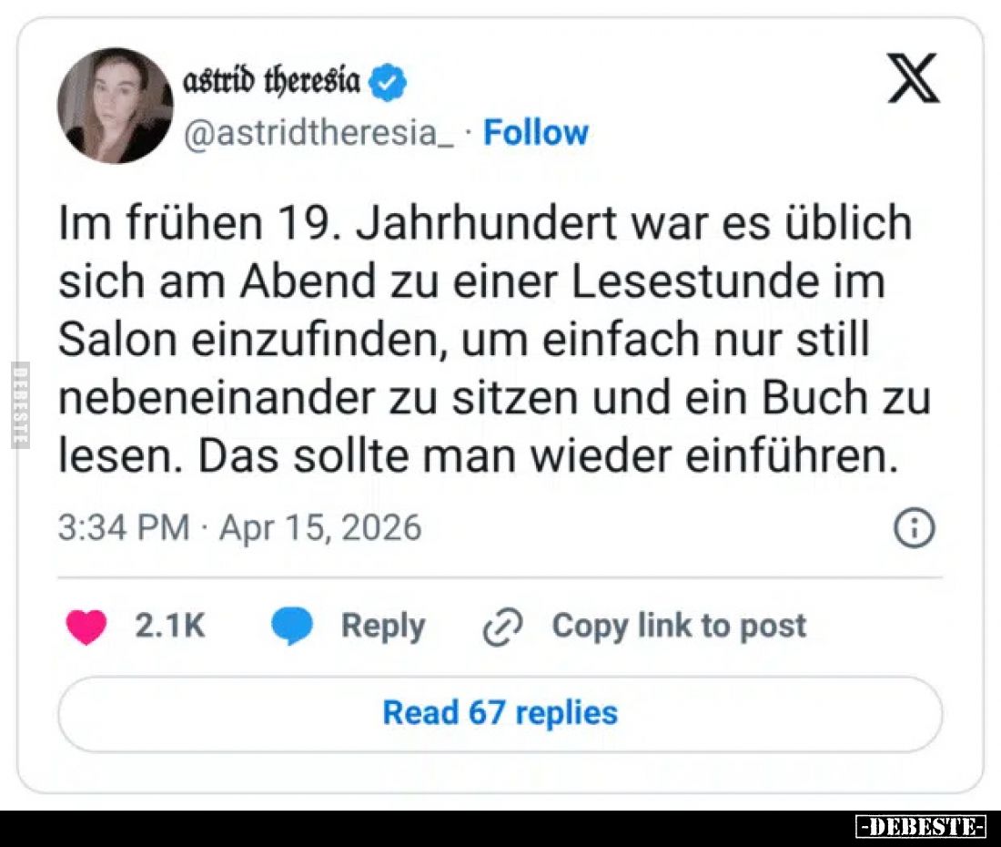 Im frühen 19. Jahrhundert war es üblich sich am Abend zu einer Lesestunde im Salon einzufinden, um einfach nur still nebenein...