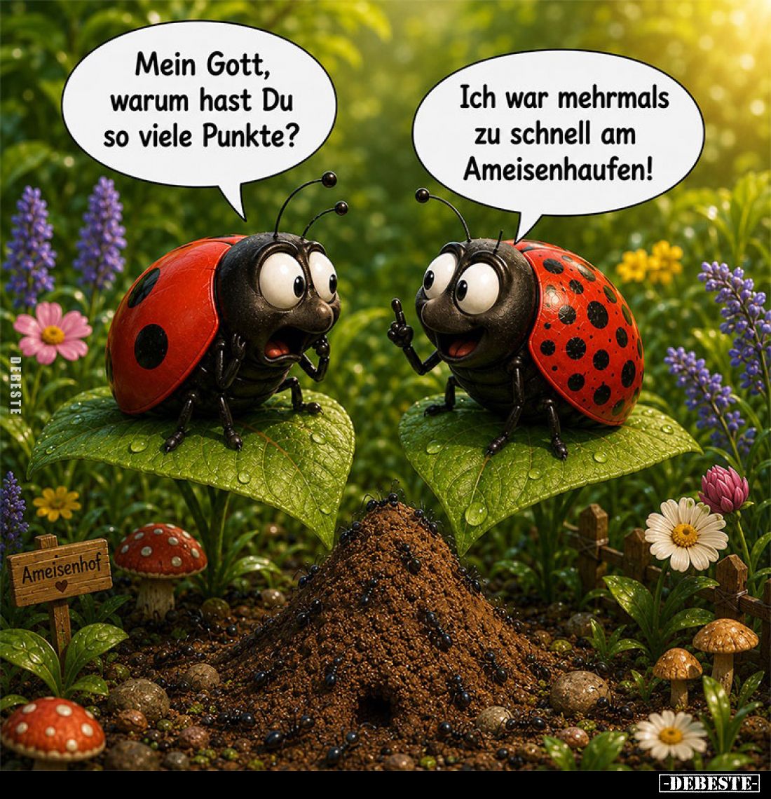 Mein Gott, warum hast Du so viele Punkte? -
Ich war mehrmals zu schnell am Ameisenhaufen!