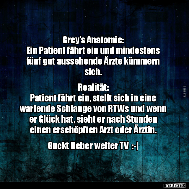 Grey’s Anatomie: Ein Patient fährt ein und mindestens.. - Lustige Bilder | DEBESTE.de