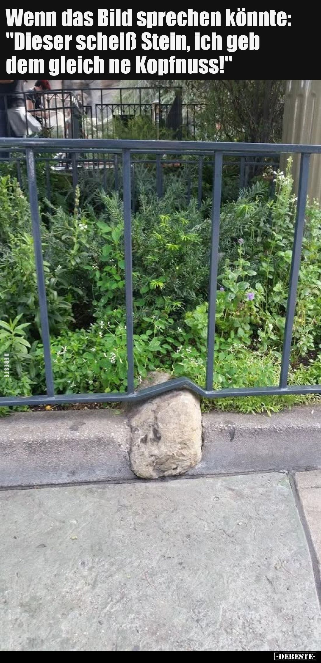 Wenn das Bild sprechen könnte: "Dieser scheiß** Stein, ich geb dem gleich ne Kopfnuss!"