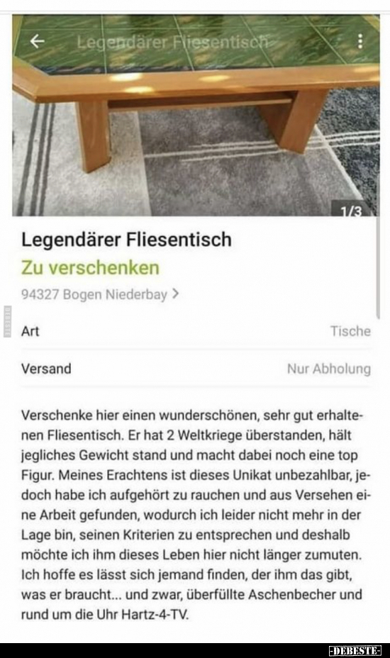 Legendärer Fliesentisch.. - Lustige Bilder | DEBESTE.de