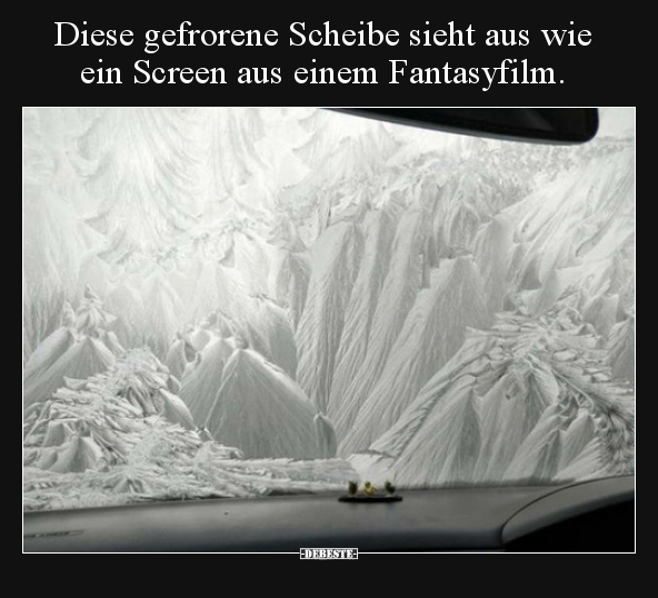 Diese gefrorene Scheibe sieht aus wie ein Screen aus einem..