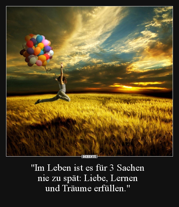 "Im Leben ist es für 3 Sachen nie zu spät: Liebe, Lernen.." - Lustige Bilder | DEBESTE.de