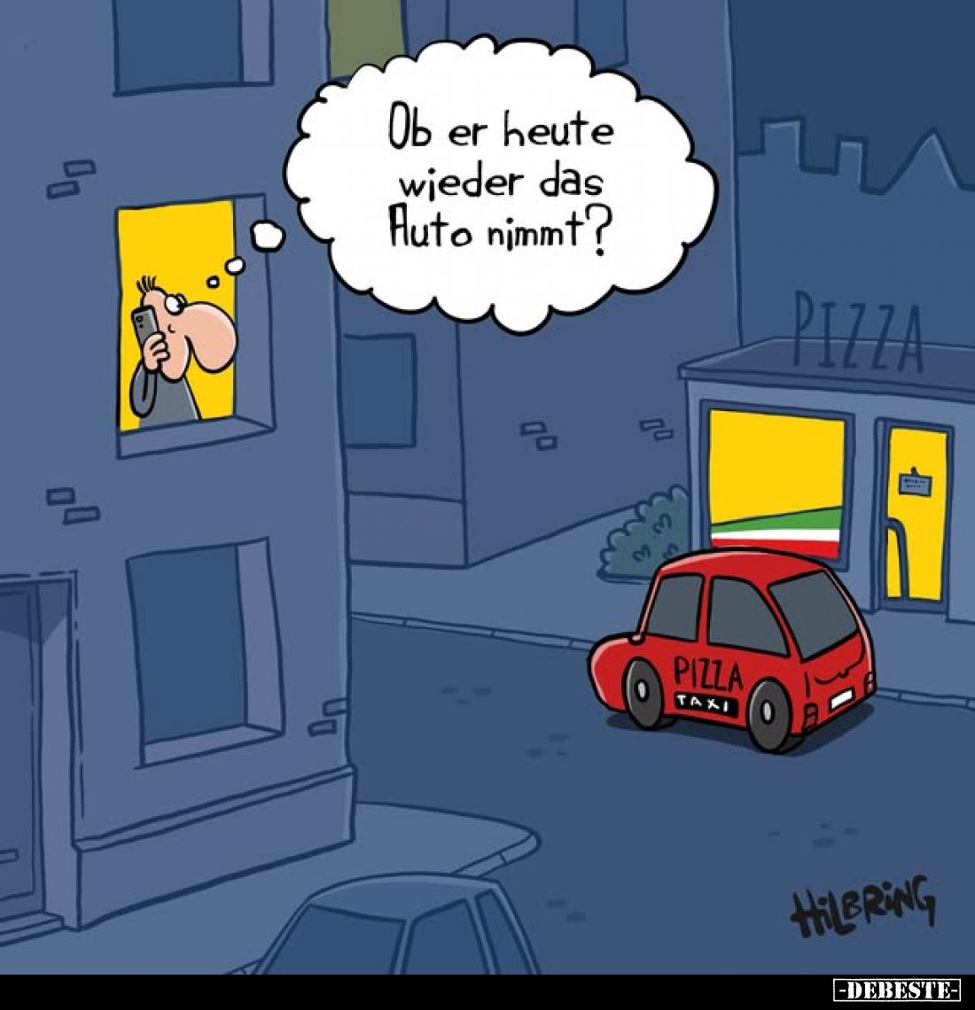 Ob er heute wieder das Auto nimmt?