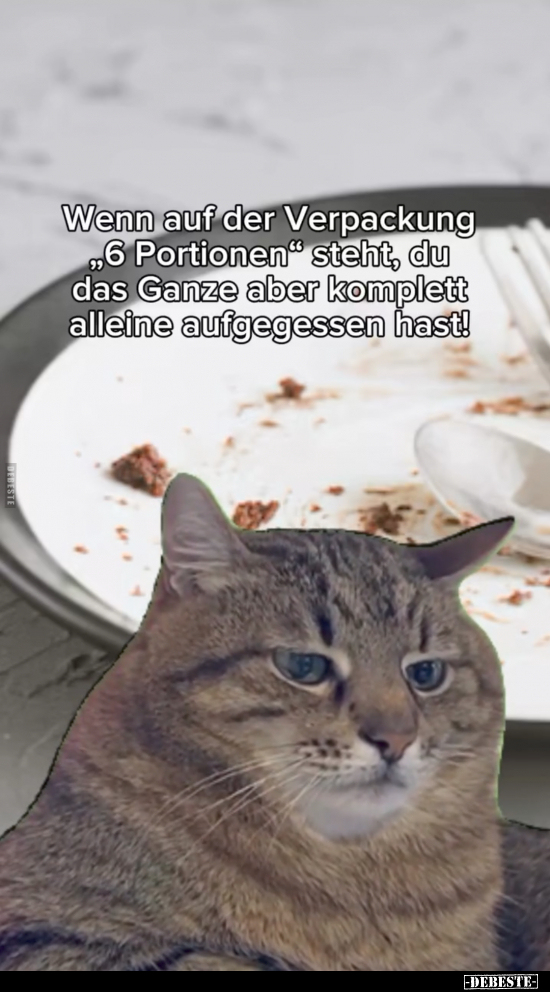 Wenn auf der Verpackung "6 Portionen" steht.. - Lustige Bilder | DEBESTE.de