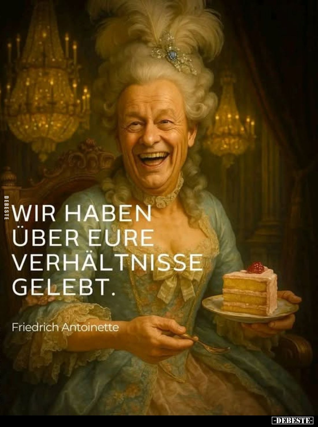 Wir haben über eure Verhältnisse gelebt.
Friedrich Antoinette