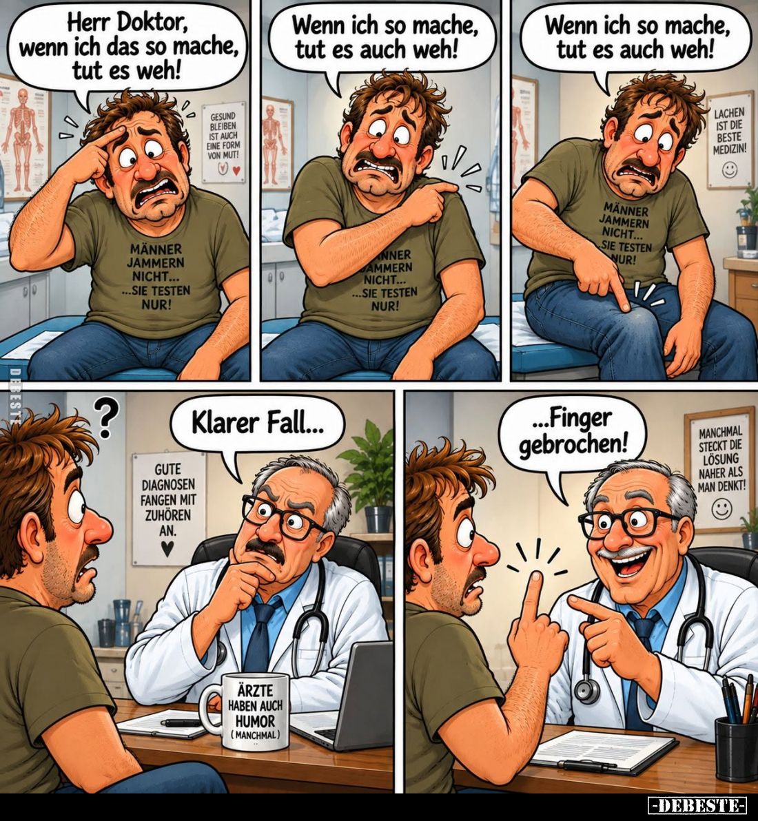 Herr Doktor, wenn ich das so mache, tut es weh! - Wenn ich so mache, tut es auch weh! - Wenn ich so mache, tut es auch weh! -...