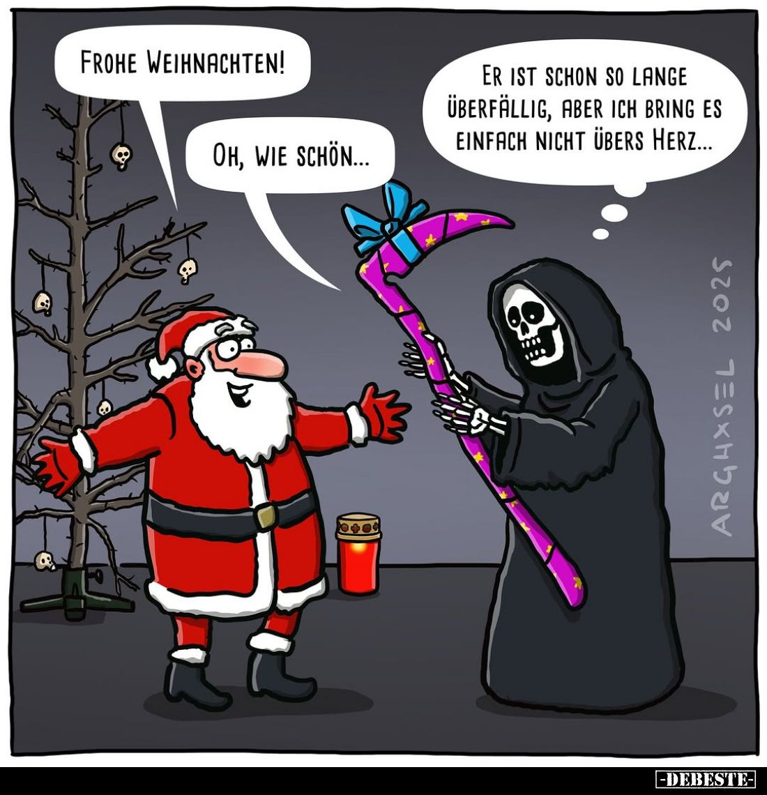 Frohe Weihnachten! -
Oh, wie schön... -
Er ist schon so lange überfällig, aber ich bring es einfach nicht übers Herz...