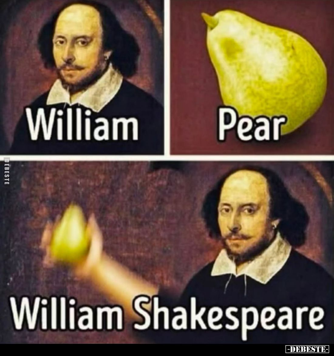 William
-
Pear
-
William Shakespeare