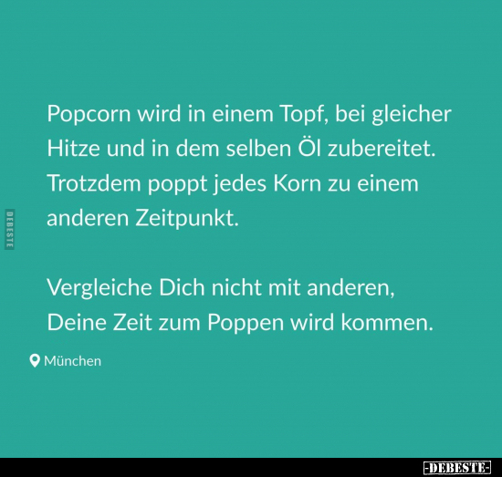 Popcorn wird in einem Topf, bei gleicher Hitze und.. - Lustige Bilder | DEBESTE.de