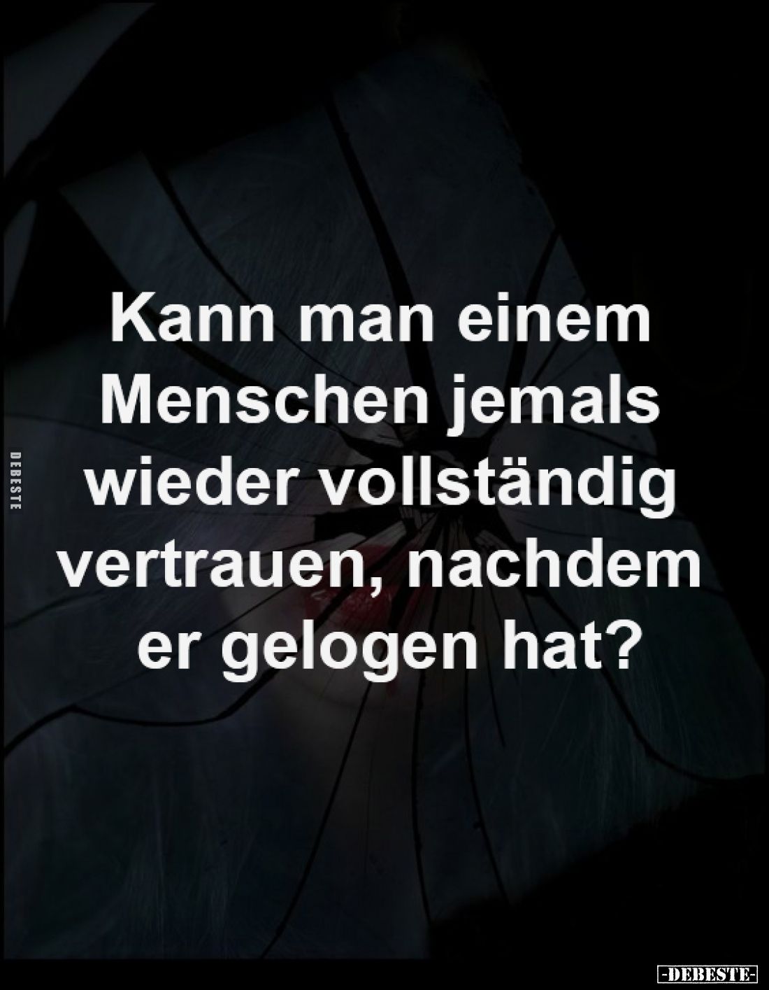 Kann man einem
Menschen jemals
wieder vollständig
vertrauen, nachdem
er gelogen hat?