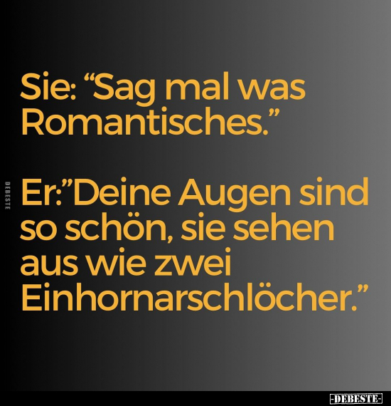 Sie: "Sag mal was Romantisches.".. - Lustige Bilder | DEBESTE.de