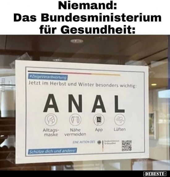 Niemand: Das Bundesministerium für Gesundheit.. - Lustige Bilder | DEBESTE.de